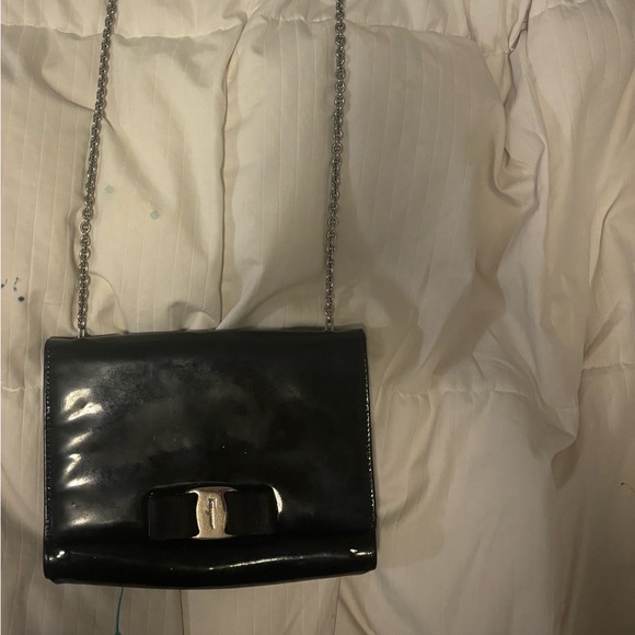 Ferragamo Black Patent Leather Clutch - Picture 2 of 2
